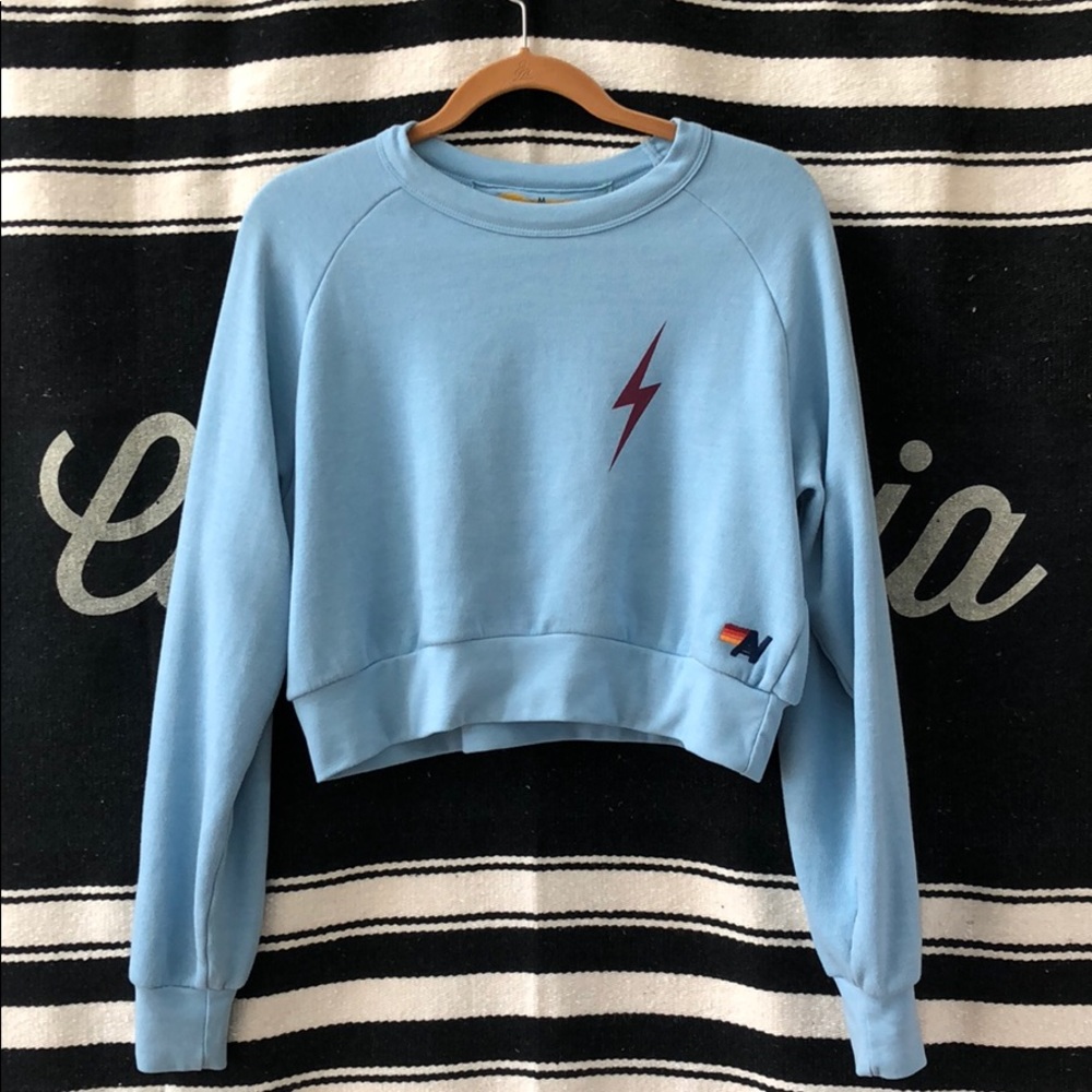 Aviator Nation Bolt Cropped Sweatshirt - BANDIER - Picture 2 of 4